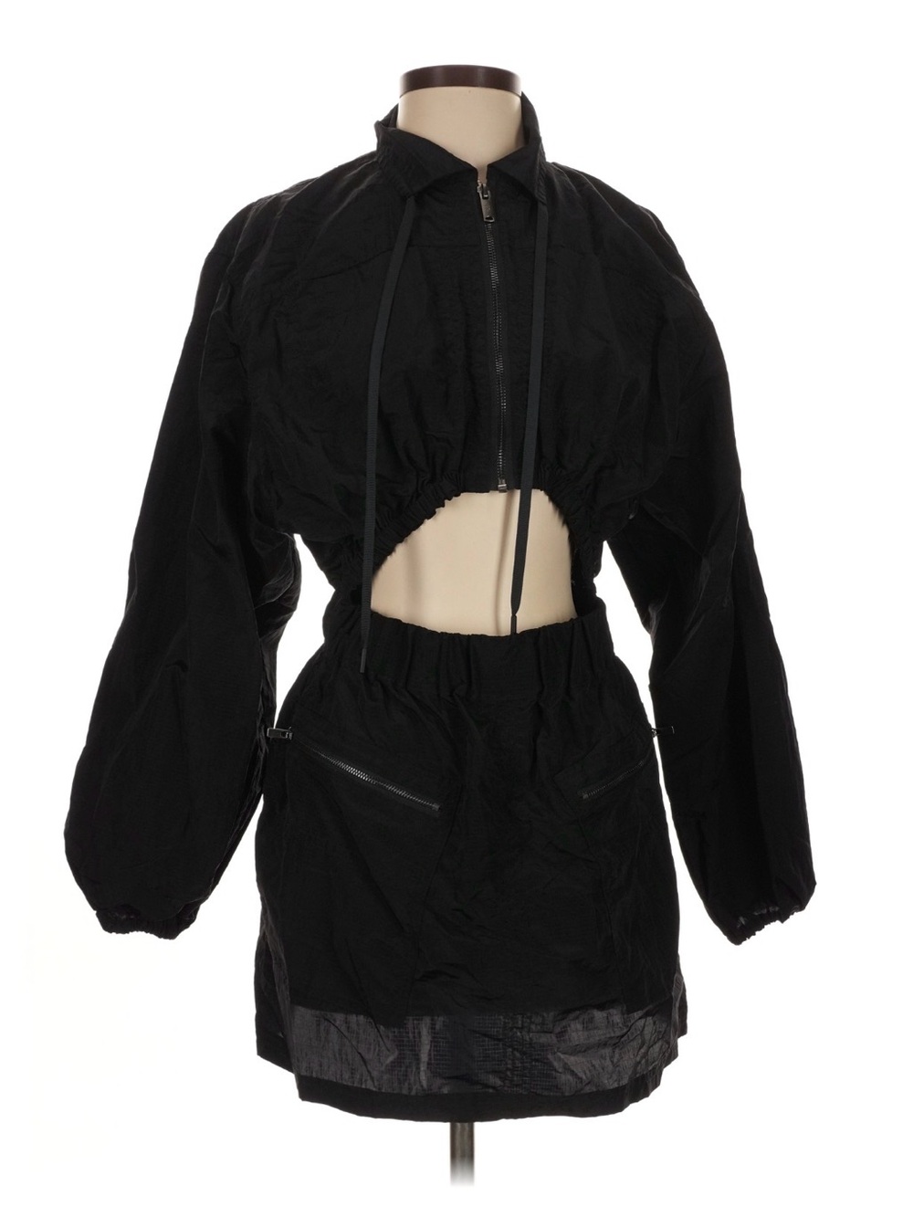 New Free People FP Movement Nylon Cut-Out Parachute Dress RARE🦄 Size S Black